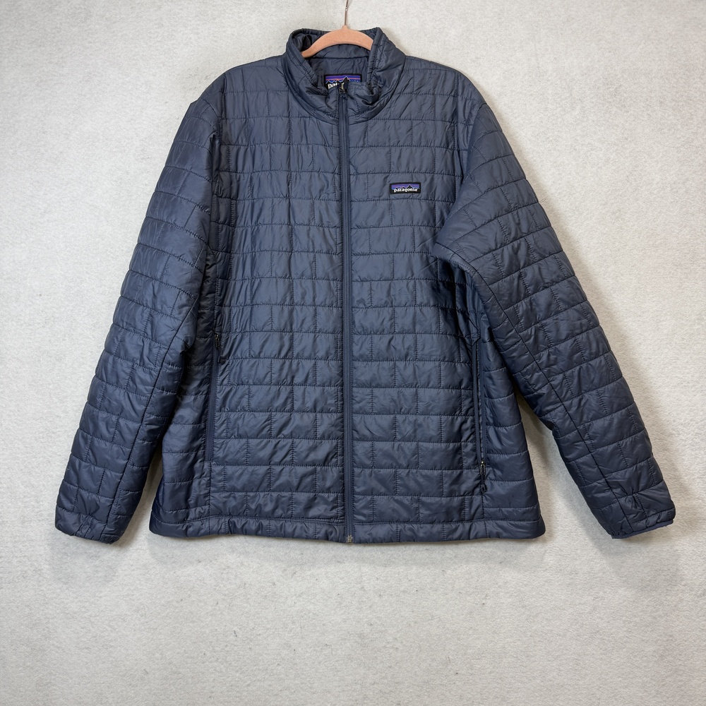 Patagonia Nano Puff Jacket Mens 2XL Blue Quilted Insulated Full Zip Lightweight